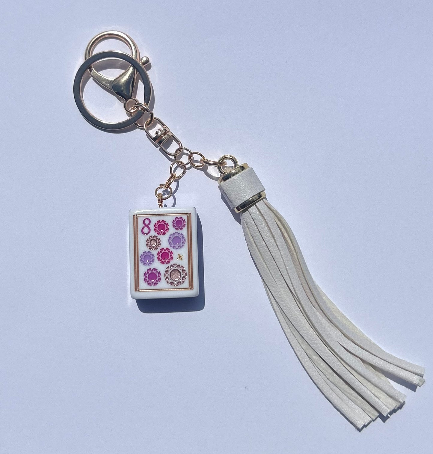 “Precious Mahj” 8 dot keychain