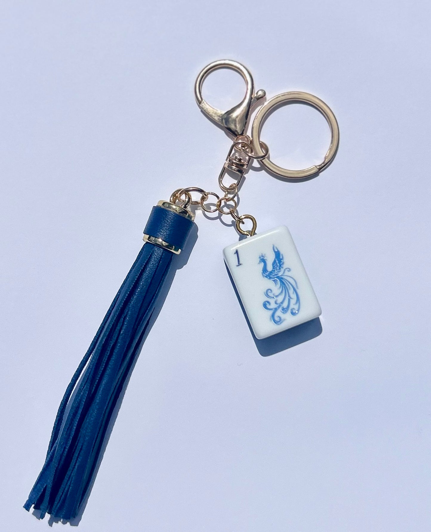 MahjKenzie Navy Bird Bam Keychain