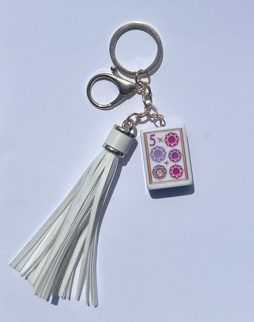 “Precious Mahj” 5 dot keychain