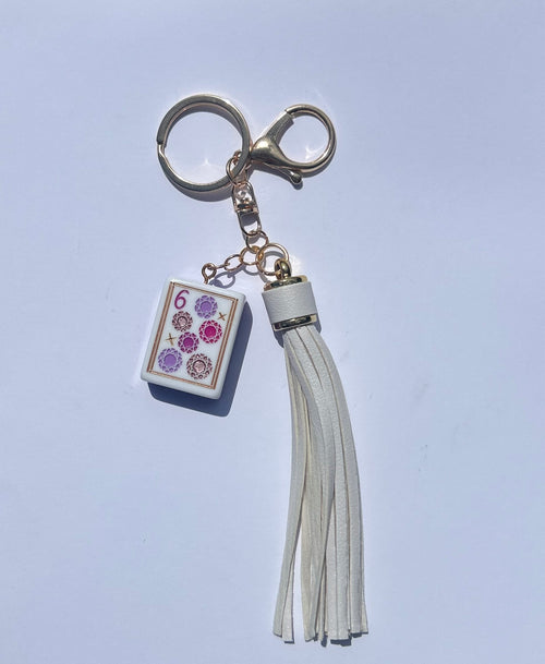 “Precious Mahj”  6 Dot keychain